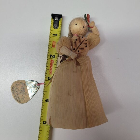 Husk Doll Czechoslovakia Art 5 Inch Fan Braid Woman 1970s Tourist Souvenirs - Picture 4 of 10